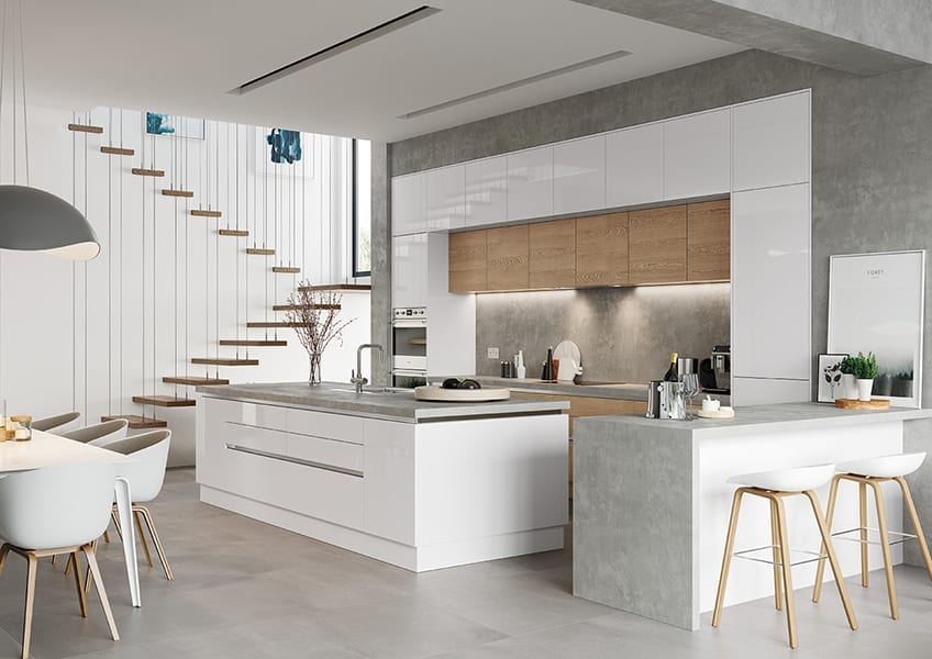 contemporary kitchen design white gloss