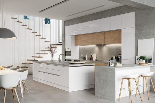 contemporary kitchen design white gloss